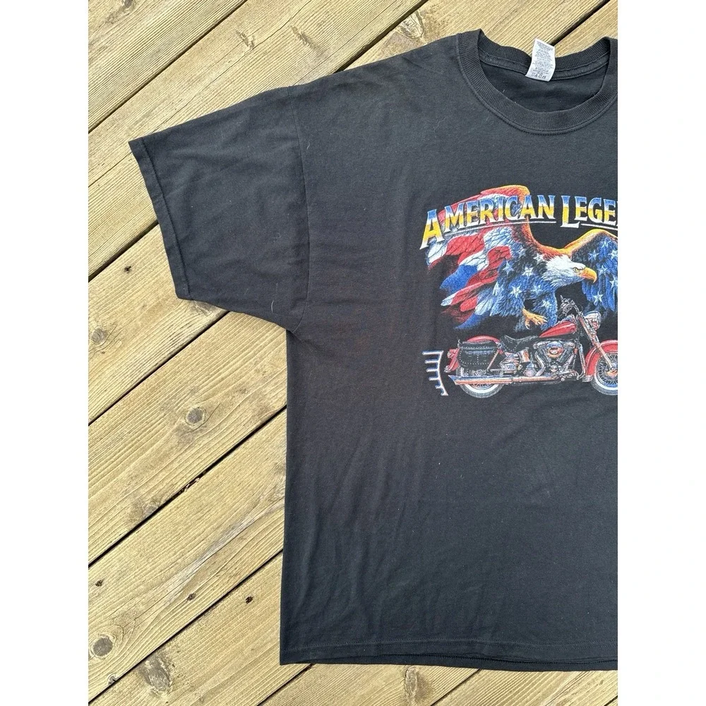Vintage Y2K Wolf Eagle Biker T Shirt American Legends Motorcycle 2XL